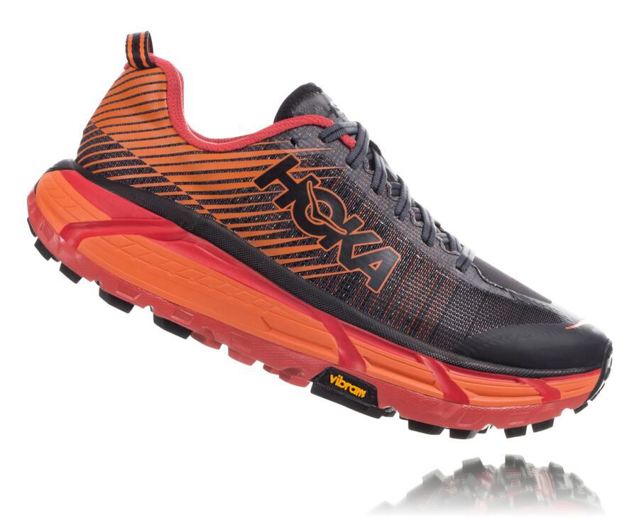 Trail Shoes Mens - Hoka One One EVO Mafate 2 - Black/Red - TBUJDLP-23